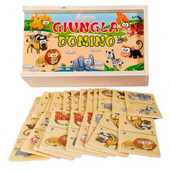 Joc domino cu animale salbatice, dimensiune 15.5cm x 8.5cm x 4cm, REC2868