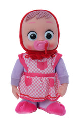 Bebelus interactiv cu suzeta si costum Scufita Rosie, plange, merge si canta, dimensiune 32 cm, REC2989