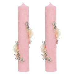 Set lumanari elegante pentru nunta/cununie, design marmorat, 2 bucati, REC5001/44