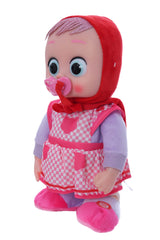 Bebelus interactiv cu suzeta si costum Scufita Rosie, plange, merge si canta, dimensiune 32 cm, REC2989