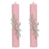 Set lumanari elegante pentru nunta/cununie, design marmorat, 2 bucati, REC5001/45