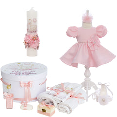 Set trusou botez fete elegant cu lebada, 12 piese, REC3443