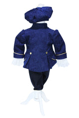 Set trusou complet pentru botez de baieti, Print, 13 piese, costum brocart, lumanare cu print, trusou brodat cu coroana, Recostore®, REC2490