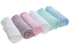 Set 6 pleduri din MUSELINA, multicolor, 70x70 cm, Recostore®, REC3033