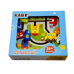 Joc educativ din lemn, labirint cu masini, dimensiune 22cm x 20cm x 6 cm, REC2876