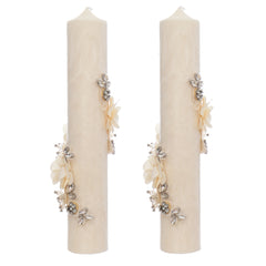 Set lumanari elegante pentru nunta/cununie, design marmorat, 2 bucati, REC5001/46