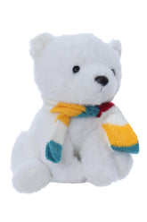 Jucarie de plus ursulet polar cu fular, dimensiune 20 cm, REC2992