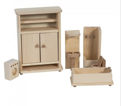 Mobilier din lemn pentru casuta papusilor, 6 piese, REC2878