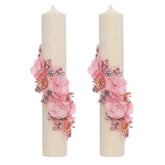 Set lumanari elegante pentru nunta/cununie, design marmorat, 2 bucati, REC5001/47