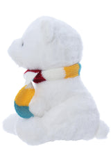 Jucarie de plus ursulet polar cu fular, dimensiune 20 cm, REC2992