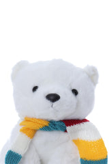 Jucarie de plus ursulet polar cu fular, dimensiune 20 cm, REC2992