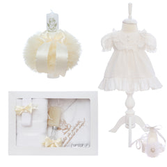 Set trusou botez cu ingeras ivoire, 10 piese, REC3444