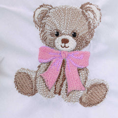 Trusou botez fetita cu ursulet roz pudrat, 7 piese, REC5012/15