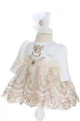 Trusou elegant cu detalii pretioase pentru botez fete, REC3394