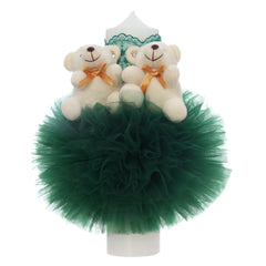 Lumanare botez verde cu ursuleti, 30x7 cm, REC5002/40