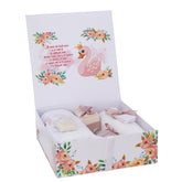 Trusou pentru botez de fete, 8 piese, Model tip Lebada, roz pudrat, Recostore®, REC3086