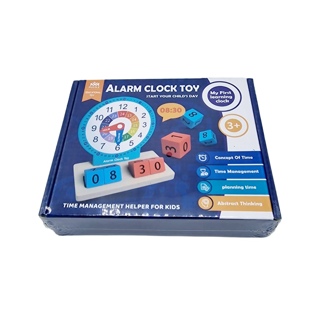 Joc educativ ceas din lemn, dimensiune 17cm x 13.5cm x 3.5cm, REC2778