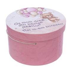 Cutie transport trusou ursulet cu baloane, roz, REC3318