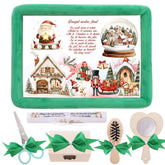 Tava mot fete/baieti, aniversare 1 an, Mos Craciun, catifea verde, 7 piese, 34x25 cm, REC5011/31