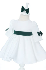 Trusou botez fete, model cu Ursulet, culoare Verde, Trusou, Rochie cu fundita si Lumanare, REC3243