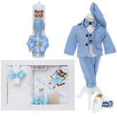 Set trusou botez baiat, model elegant cu tigru, bleu, REC3378