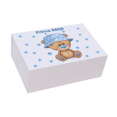 Set prima baita dupa botez cu nasii, body, prosop si saculet cu mirodenii, Model cu Ursulet, REC3089