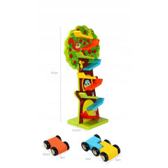 Joc educativ din lemn, copac pista cu masinute, dimensiune 38cm x 12cm x 10cm, REC2912