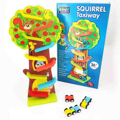 Joc educativ din lemn, copac pista cu masinute, dimensiune 38cm x 12cm x 10cm, REC2912