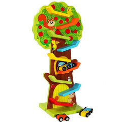 Joc educativ din lemn, copac pista cu masinute, dimensiune 38cm x 12cm x 10cm, REC2912
