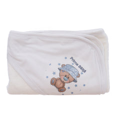 Set prima baita dupa botez cu nasii, body, prosop si saculet cu mirodenii, Model cu Ursulet, REC3089