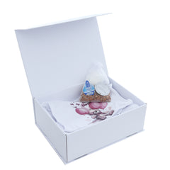 Set prima baita dupa botez cu nasii, body, prosop si saculet cu mirodenii, Ursulet, REC2550