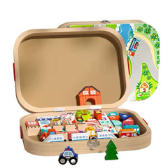 Joc educativ, orasel din lemn, dimensiune 33cm x 25 cm x 6.5 cm, REC2917