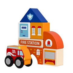 Joc educativ, orasel din lemn, dimensiune 33cm x 25 cm x 6.5 cm, REC2917