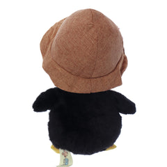 Jucarie de plus pinguin cu palarie, dimensiune 20 cm, REC3026