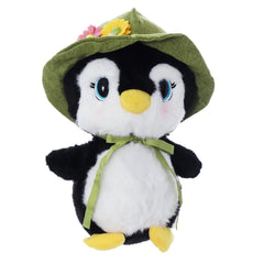 Jucarie de plus pinguin cu palarie, dimensiune 20 cm, REC3027