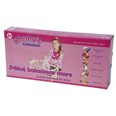 Patut din lemn pentru papusi cu lenjerie inclusa, REC2924