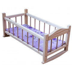 Patut din lemn pentru papusi cu lenjerie inclusa, REC2924