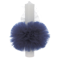 Lumanare botez, ingeras, 30x5.5 cm, bleumarin, Recostore®, REC5004/5