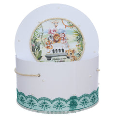 Cutie transport trusou cu animalute jungla, alb, REC3366