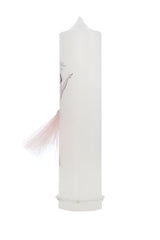 Trusou botez fete, culoare roz pudrat, model Balerina, trusou, rochita si lumanare, REC3187