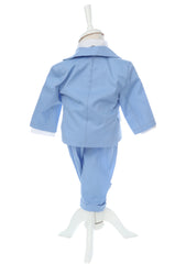 Set trusou elegant pentru botez baietel, bleu, 16 piese, REC3400