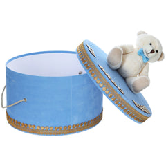 Cutie catifea transport trusou bleu cu Ursulet, REC3003