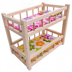 Patut din lemn supraetajat pentru papusi, lenjerie inclusa, REC2925