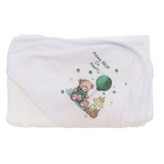 Set prima baita dupa botez cu nasii, body, prosop si saculet cu mirodenii, Model Ursulet cu baloane, REC3093