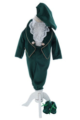 Costum print cu aripi pentru botez baieti, 6 piese, Verde, Recostore®, REC3045