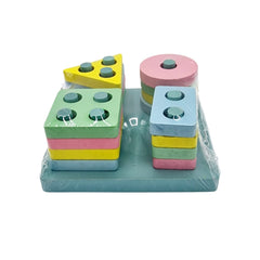 Joc educativ sortator, figuri geometrice, dimensiune 12 cm x 12 cm x 4.5 cm, REC2932