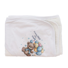 Set prima baita dupa botez cu nasii, body, prosop si saculet cu mirodenii, Model Ursulet cu baloane, REC3094