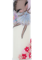 Set trusou complet pentru botez de fete, model Zana, 11 piese, Rochita cu funda, lumanare cu zana, trusou brodat si pantofiori, Recostore®, REC2495