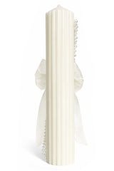 Lumanare cu perle pentru botez fetita, 35x6 cm, REC5001/51