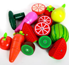 Set fructe si legume din lemn, prindere cu magnet, REC2939